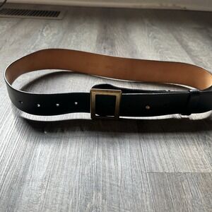 Vintage BARNEYS NEW YORK Brown Leather Wide Belt (Italy) Woman's size 85